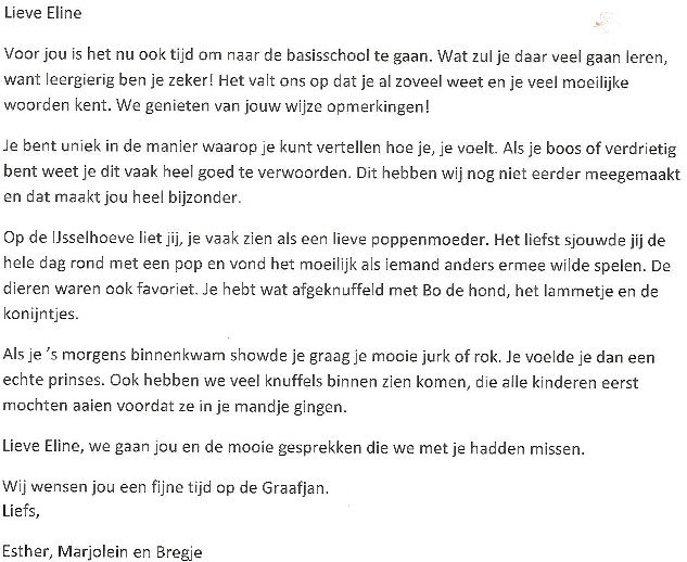 Brief kinderdagverblijf